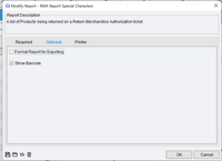 RMA Report Special Characters