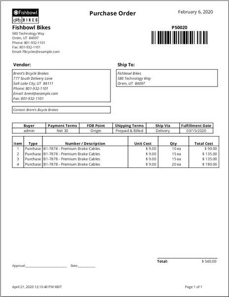 Purchase Order Report (Legacy)