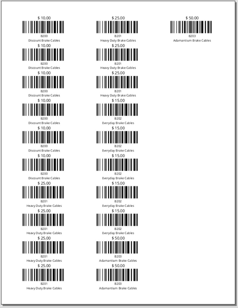 Product Barcodes by Receipt - Avery